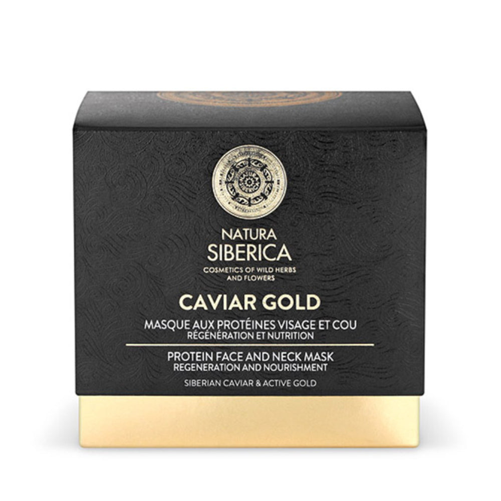 Caviar Gold Protein face and neck mask , Μάσκα Πρωτεΐνης πρόσωπο και λαιμό , Ανάπλαση και Θρέψη , κατάλληλο για όλους τους τύπους δέρματος , Κατάλληλο για ηλικίες 30-40 , 50ml.